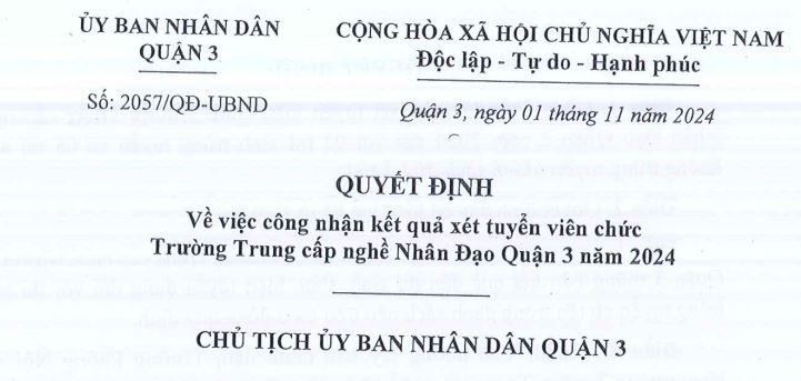 Công bố kết quả tuyển viên chức 2024